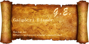 Galgóczi Elemér névjegykártya